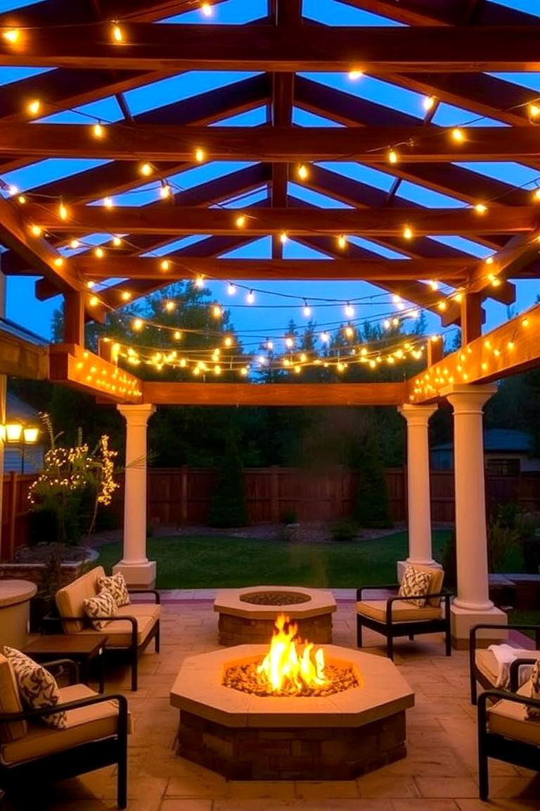 Pergola Covered Patio - 24 Patio Ideas With Firepit