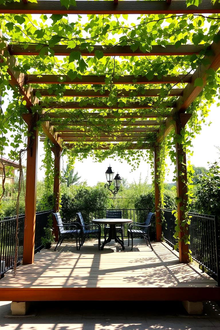 Pergola Covered Platform - 24 Platform Deck Ideas