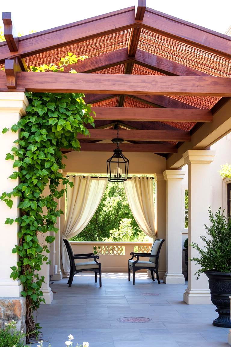 Pergola for Shade - 24 spanish style front porch ideas
