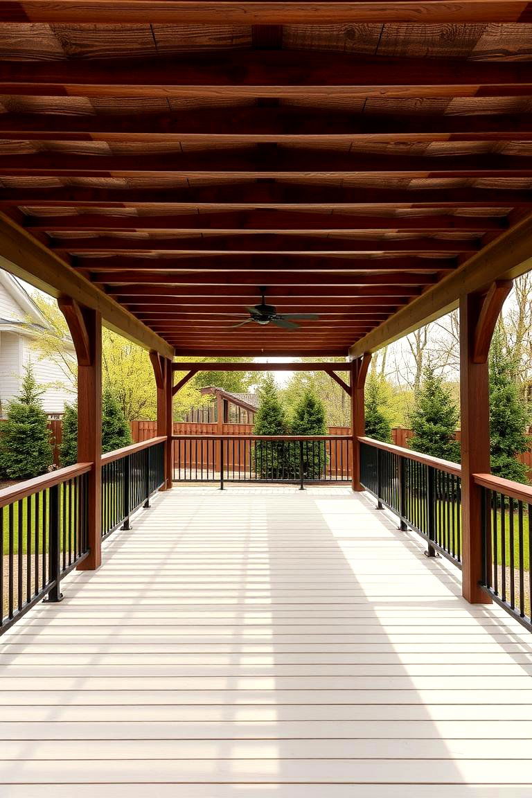 Pergola or Overhead Structure with Contrasting Stain - 24 Two Tone Deck Color Schemes