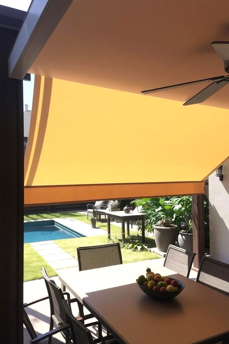 Pergola with Adjustable Fabric Panels - 24 Pergola Roof Ideas