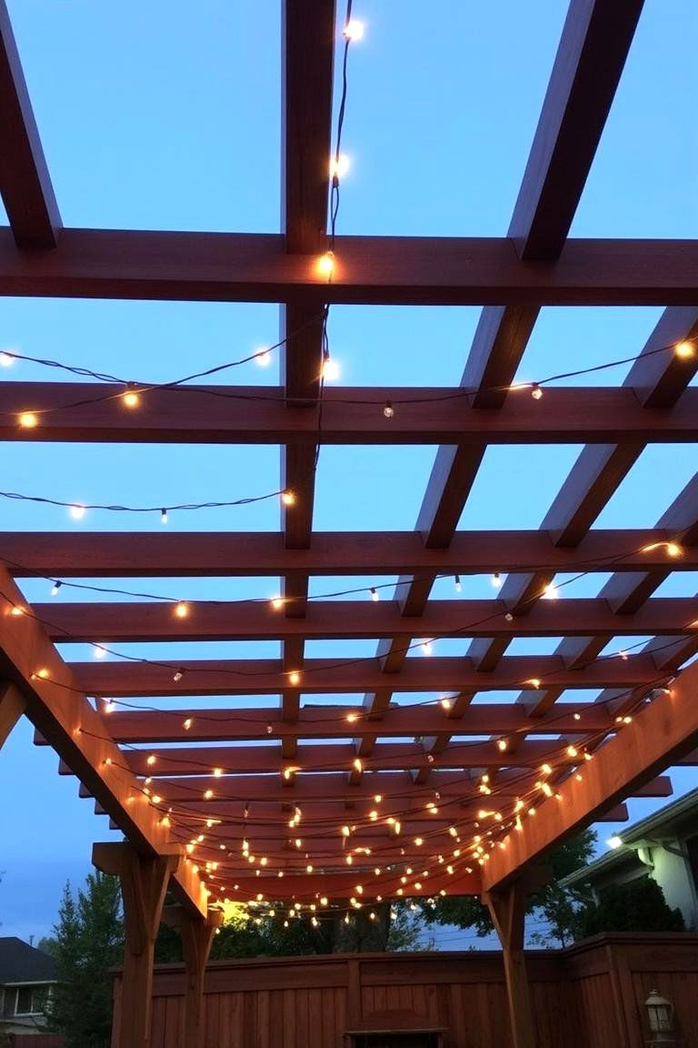 Pergola with Built in Lighting - 24 Pergola Roof Ideas