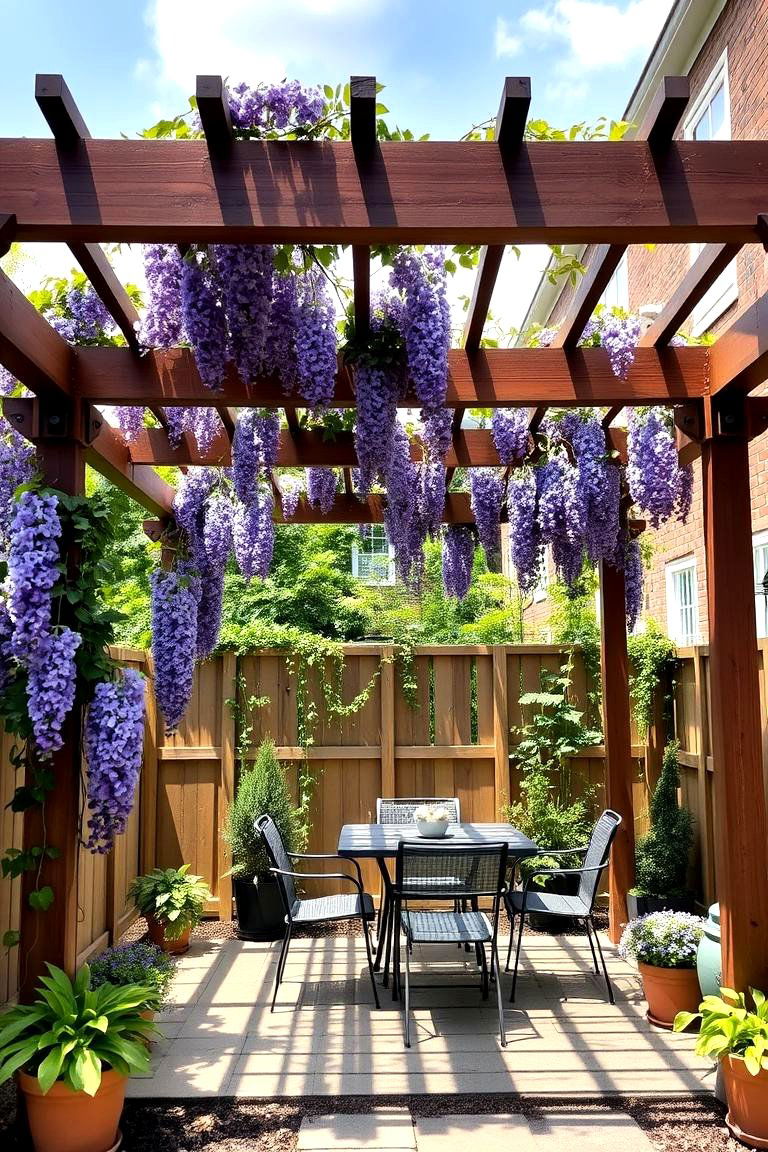 Pergola with Climbing Plants - 24 Townhouse Backyard Ideas