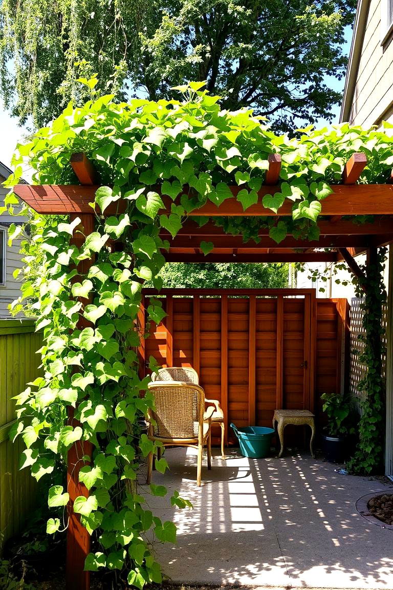 Pergola with Climbing Vines - 24 Small Backyard Landscaping Ideas