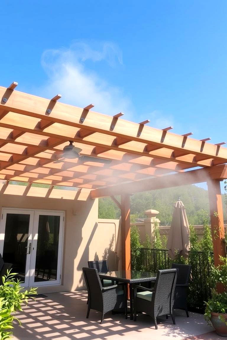 Pergola with Misting System Integration - 24 Pergola Roof Ideas