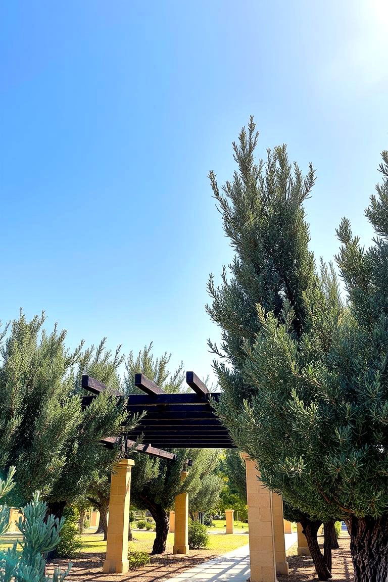 Pergola with Olive Trees - 24 Greek Garden Ideas