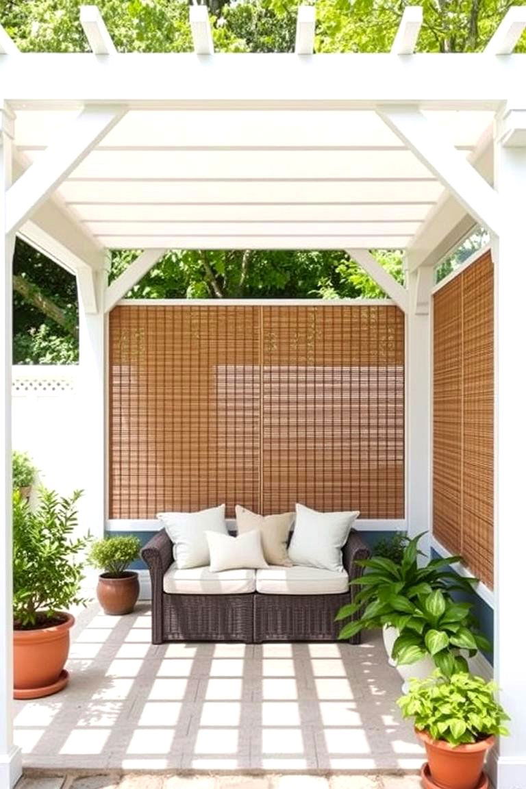 Pergola with Privacy Screens - 24 Patio Pergola Ideas