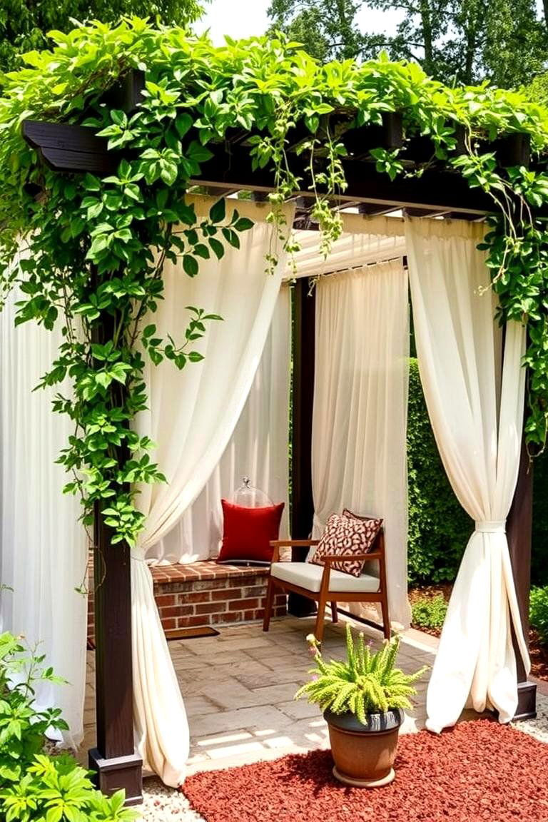 Pergola with Screening - 24 Garden Screening Ideas