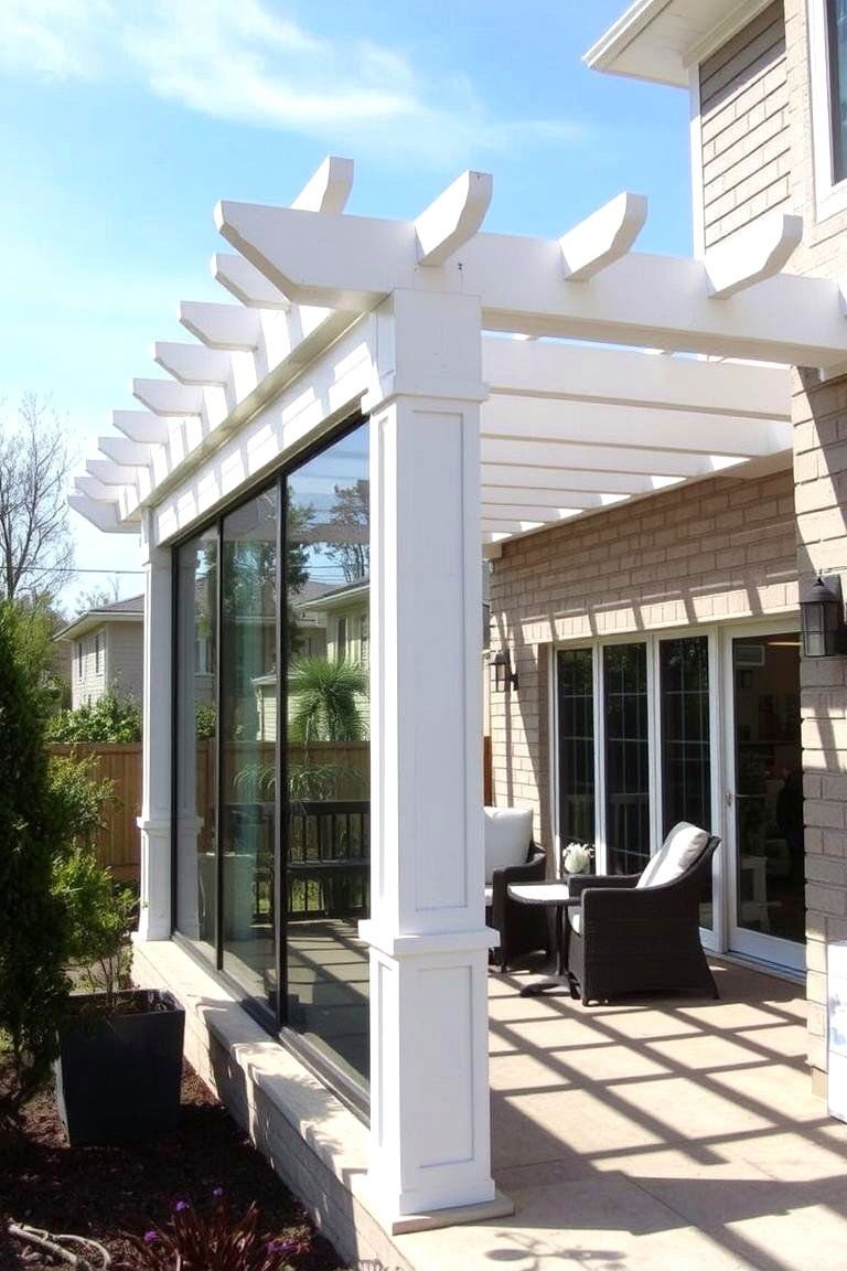 Pergola with Side Walls - 24 Front Porch Pergola Ideas