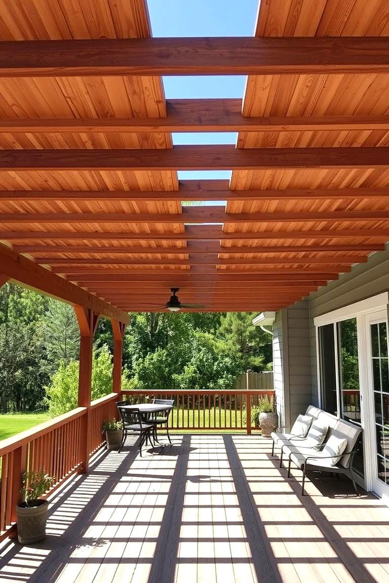 Pergola with Solid Panels - 24 Partially Covered Deck Ideas
