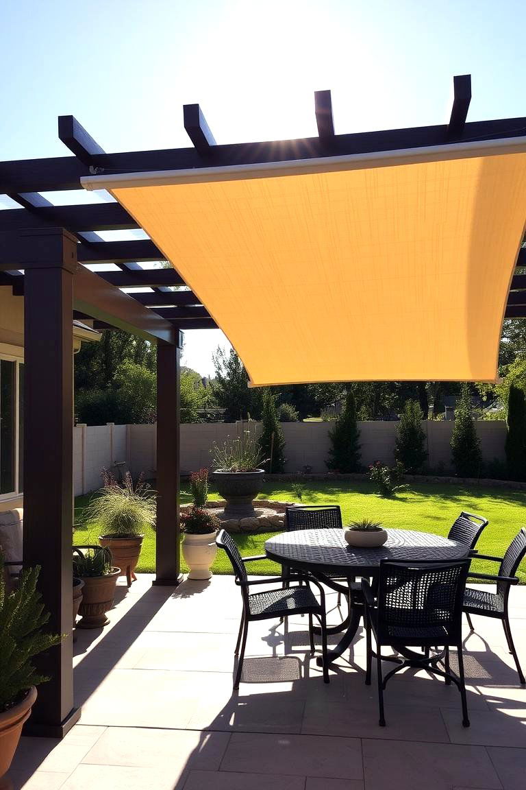 Pergola with a Retractable Canopy - 24 Patio Pergola Ideas