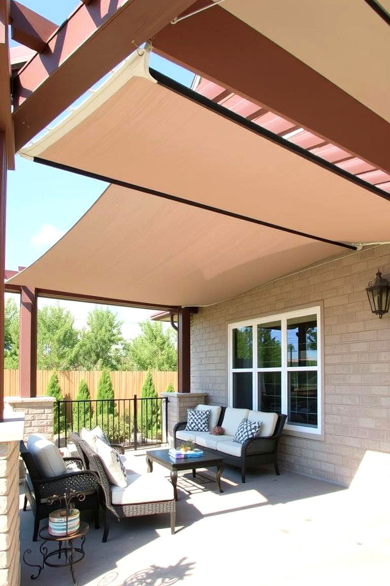 Pergola with a Retractable Canopy - 24 Front Porch Pergola Ideas
