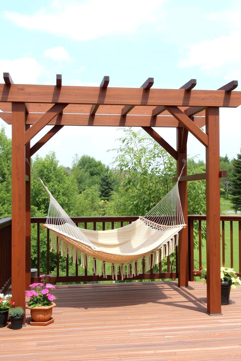 Pergola with a Swing or Hammock - 24 Patio Pergola Ideas