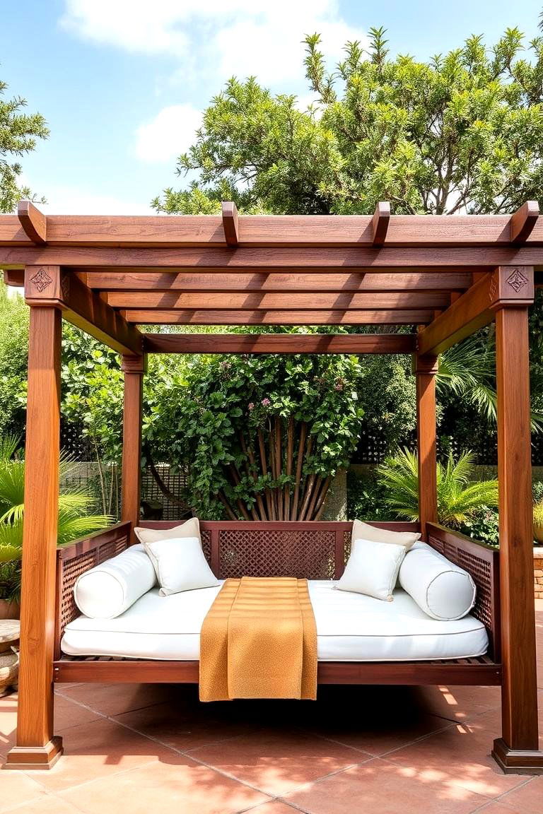 Pergola with a Swinging Bed - 24 Front Porch Pergola Ideas
