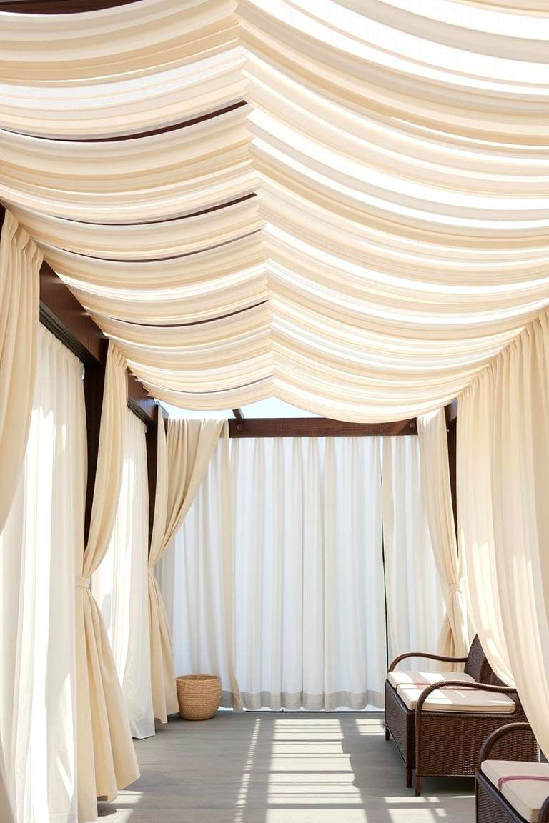 Pergolas with Drapes - 24 Balcony Privacy Ideas