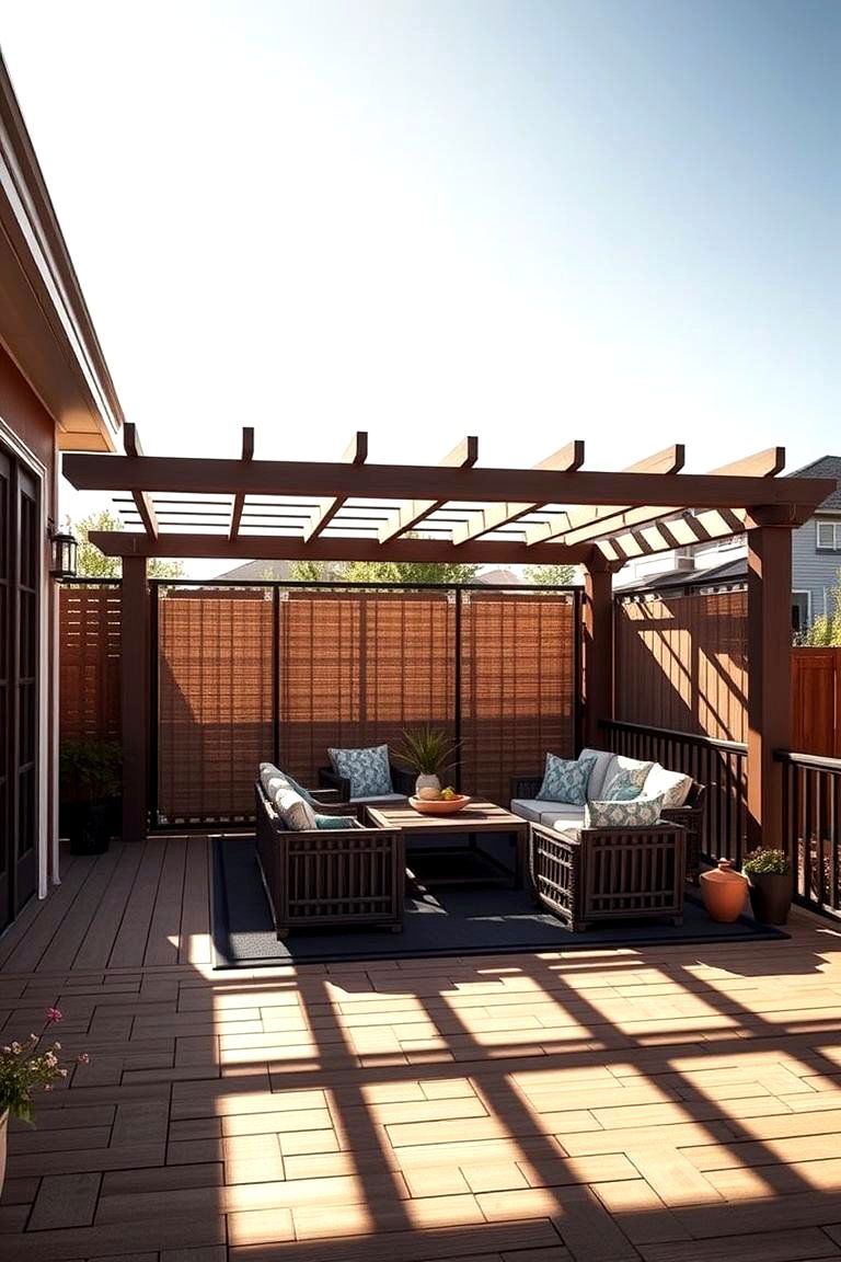 Pergolas with Integrated Screening - 24 Deck Privacy Ideas