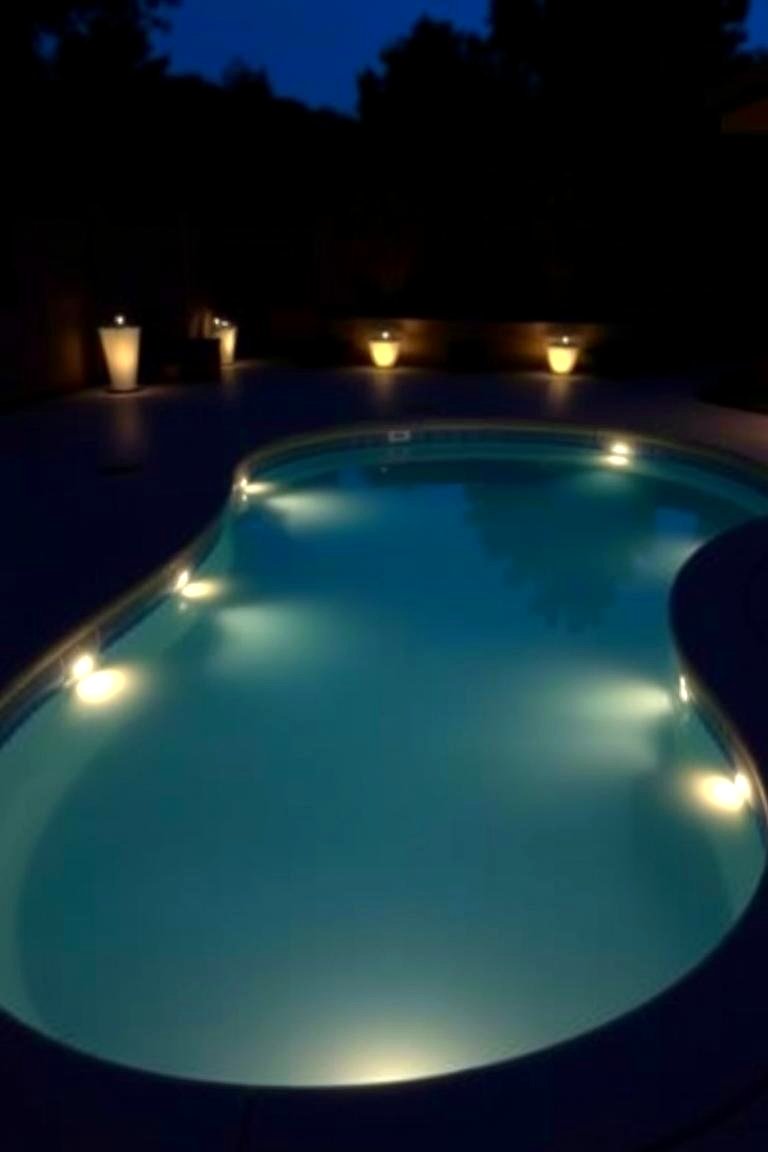Perimeter Lighting to Enhance Evening Ambiance - 24 Semi Inground Pool Ideas