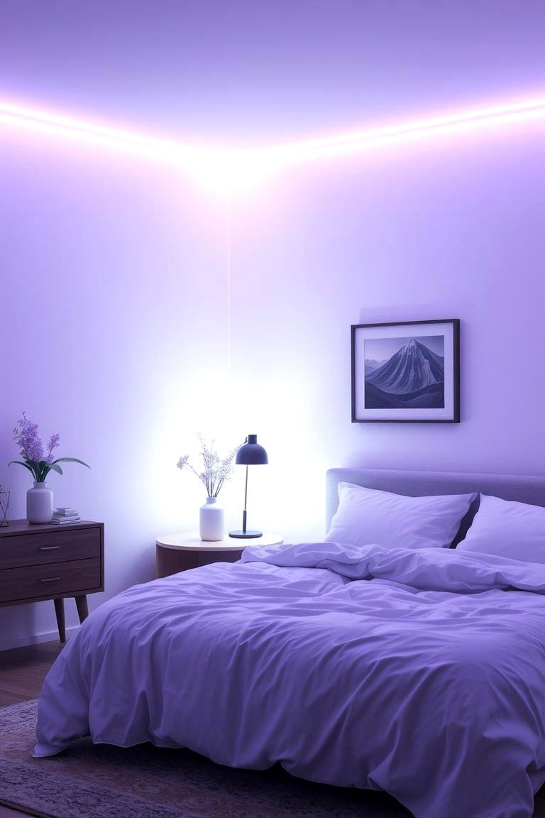 Periwinkle Ambient Glow - 24 Periwinkle Bedroom Ideas