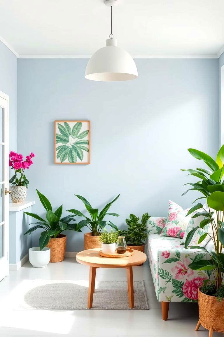 Periwinkle Botanical Touches - 24 Periwinkle Bedroom Ideas