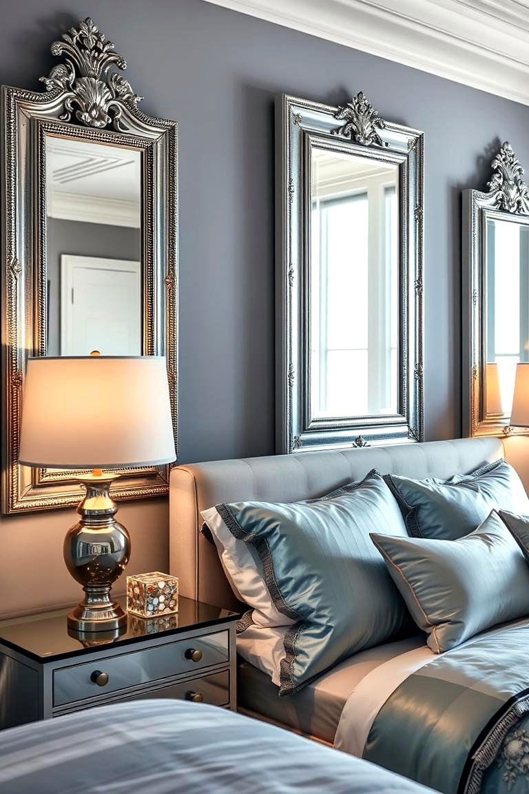 Periwinkle Metallic Accents - 24 Periwinkle Bedroom Ideas
