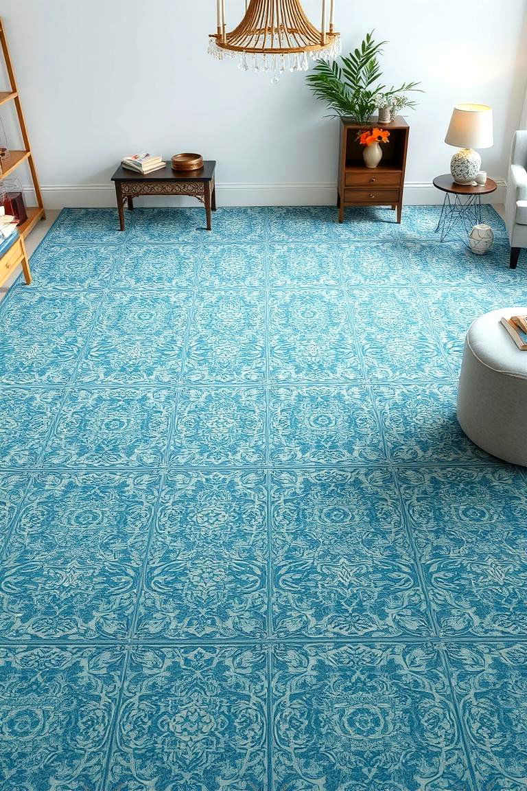 Periwinkle Patterned Carpets - 24 Periwinkle Bedroom Ideas