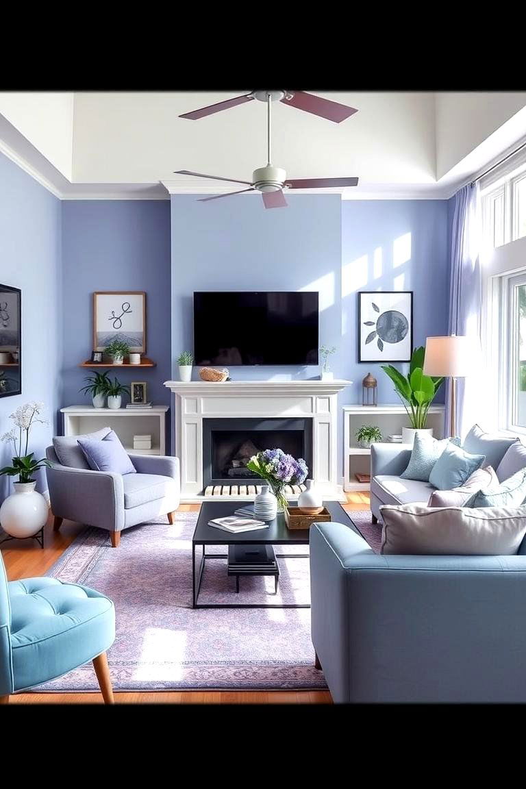 Periwinkle Pop - 24 Pastel Living Room Ideas
