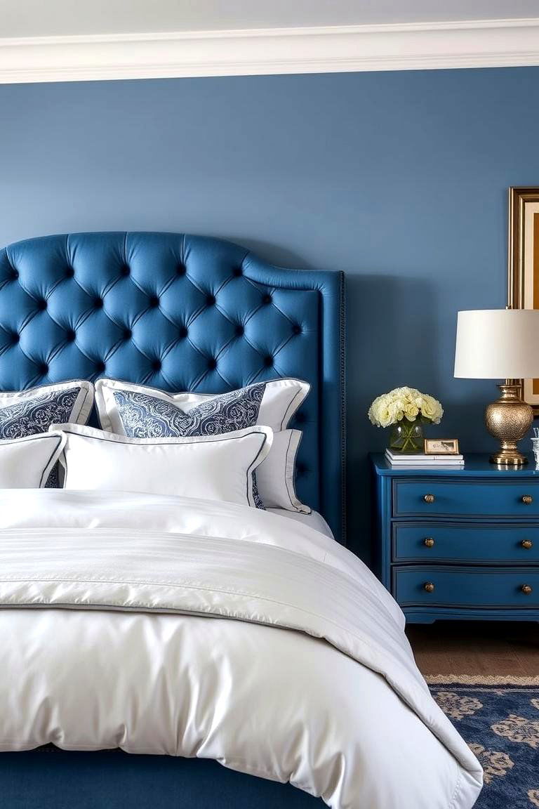 Periwinkle Statement Headboards - 24 Periwinkle Bedroom Ideas