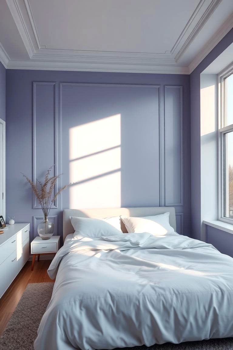 Periwinkle Wall Elegance - 24 Periwinkle Bedroom Ideas