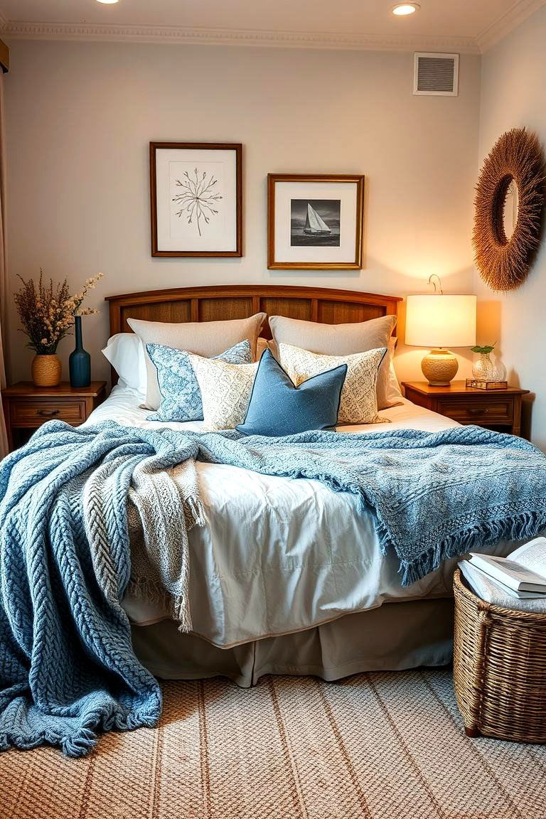 Periwinkle with Cozy Throws - 24 Periwinkle Bedroom Ideas