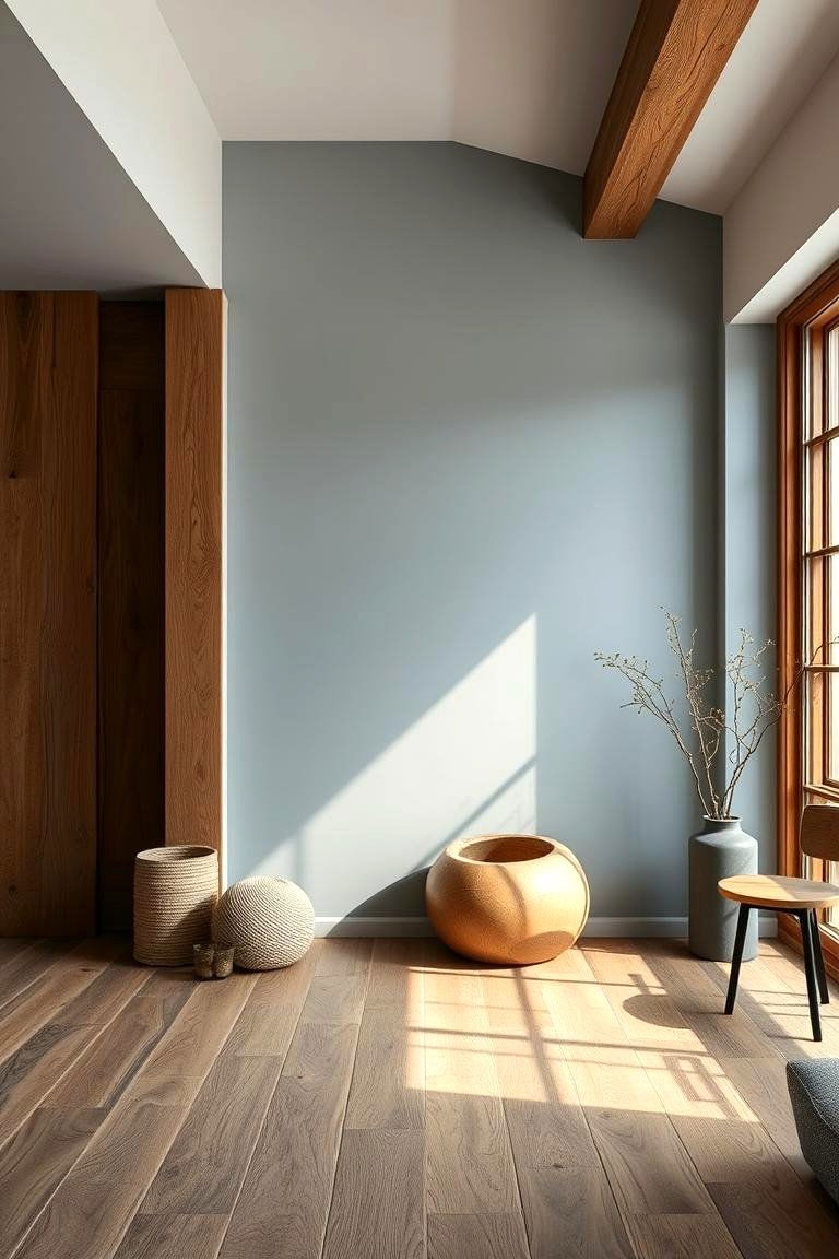 Periwinkle with Natural Wood - 24 Periwinkle Bedroom Ideas