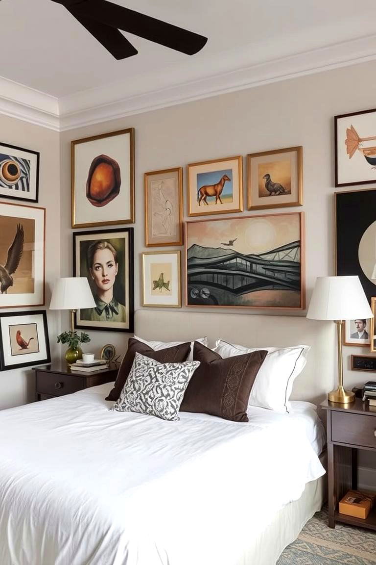 Personal Art Gallery - 24 Modern Bedroom Ideas