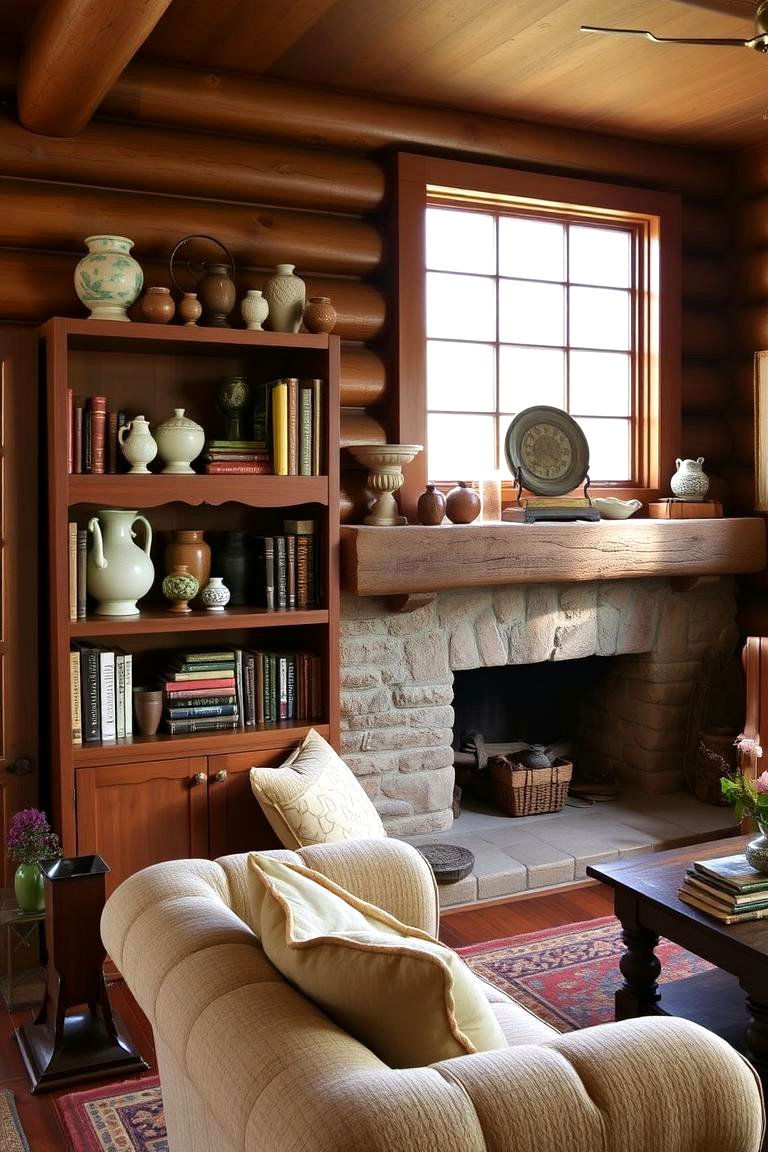 Personal Collections on Display - 24 Log Cabin Interior Design Ideas