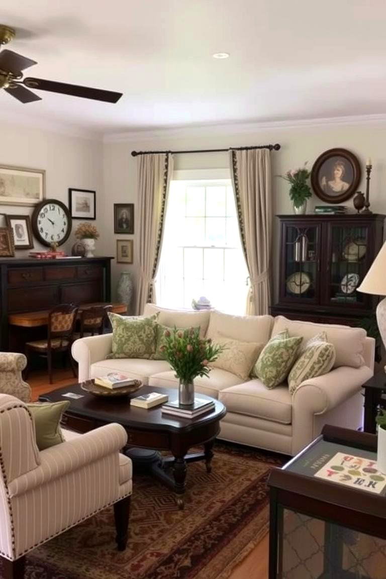 Personal Touches and Family Heirlooms - 24 Cream Couch Living Room Ideas