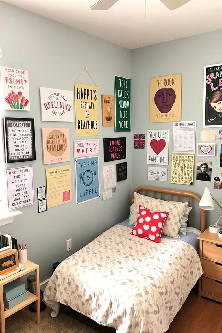 Personalization Through Wall Art - 24 Student Bedroom Design Ideas