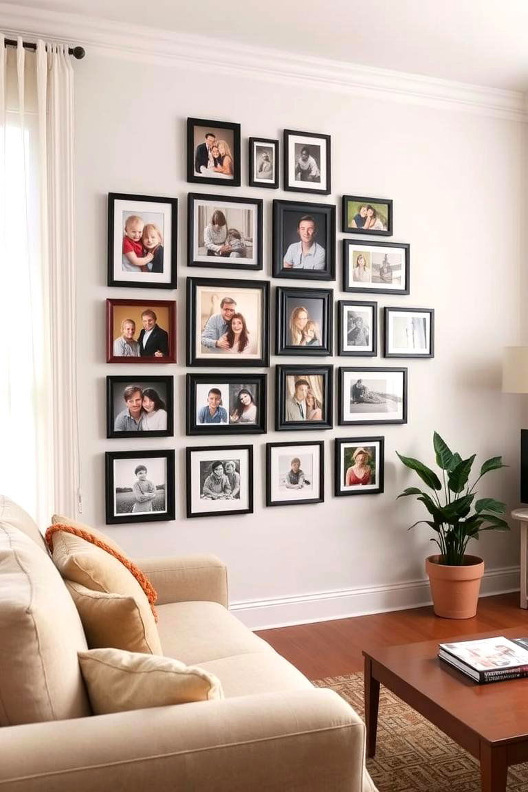 Personalize Your Space with Family Photos - 24 Apartment Decorating Ideas