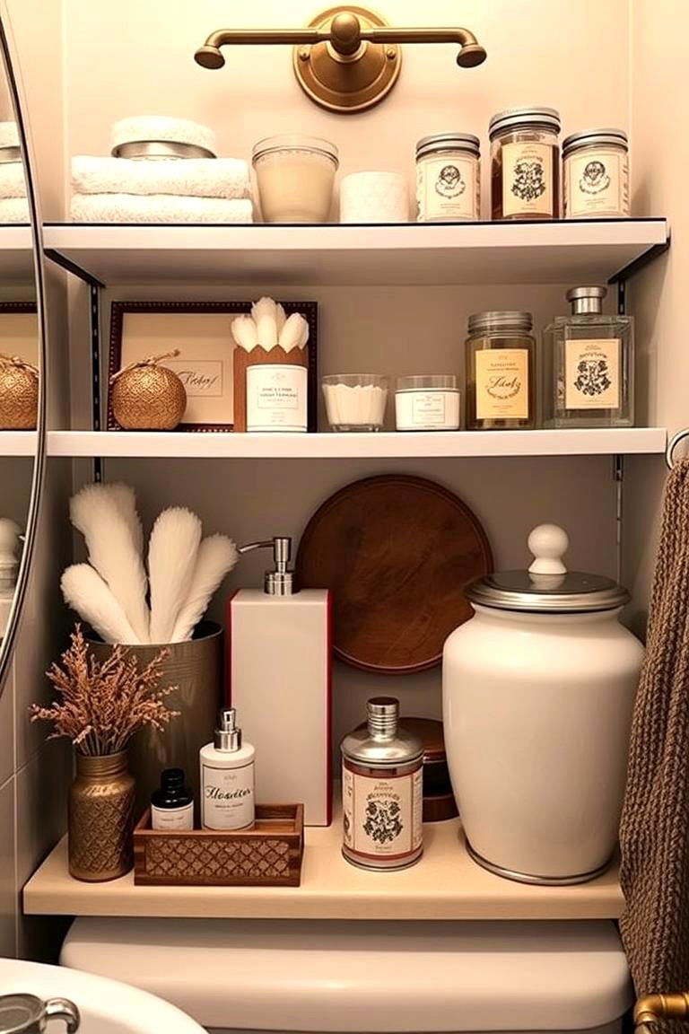 Personalized Accessory Displays - 24 Cozy Bathroom Ideas
