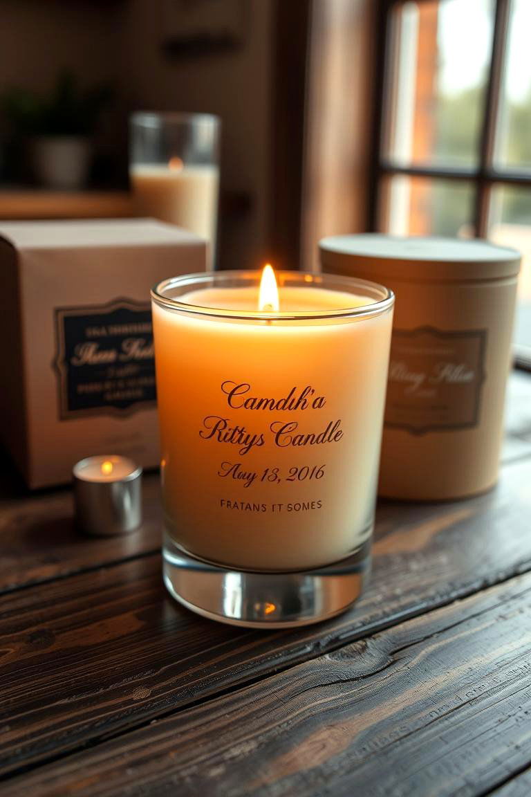Personalized Candles - 24 Wedding Favors Ideas