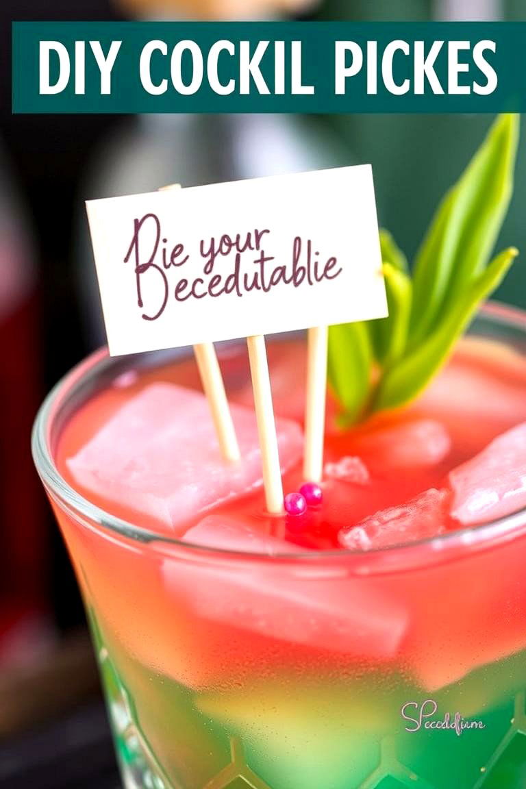 Personalized Cocktail Picks - 24 Home Bar Ideas On A Budget