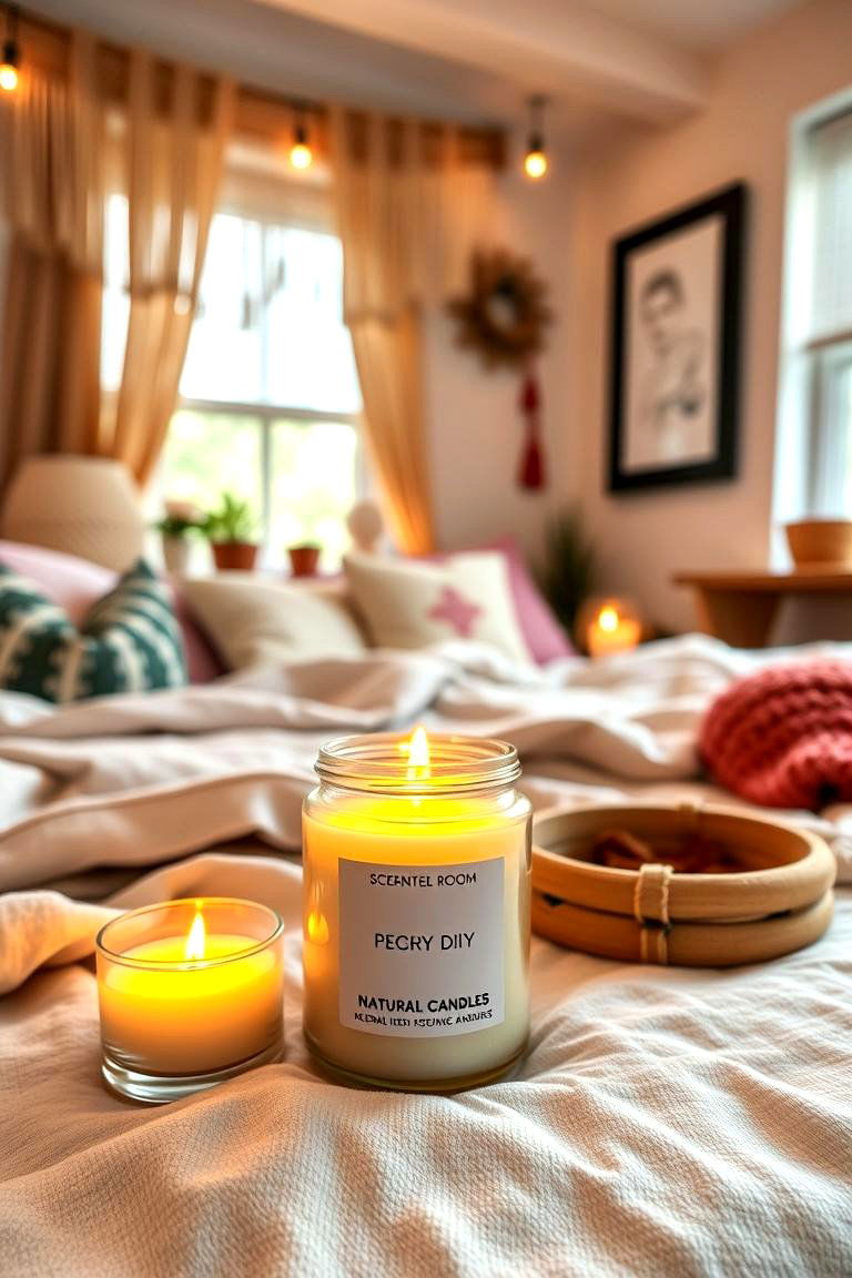 Personalized DIY Scented Candles - 24 Boho Dorm Room Ideas