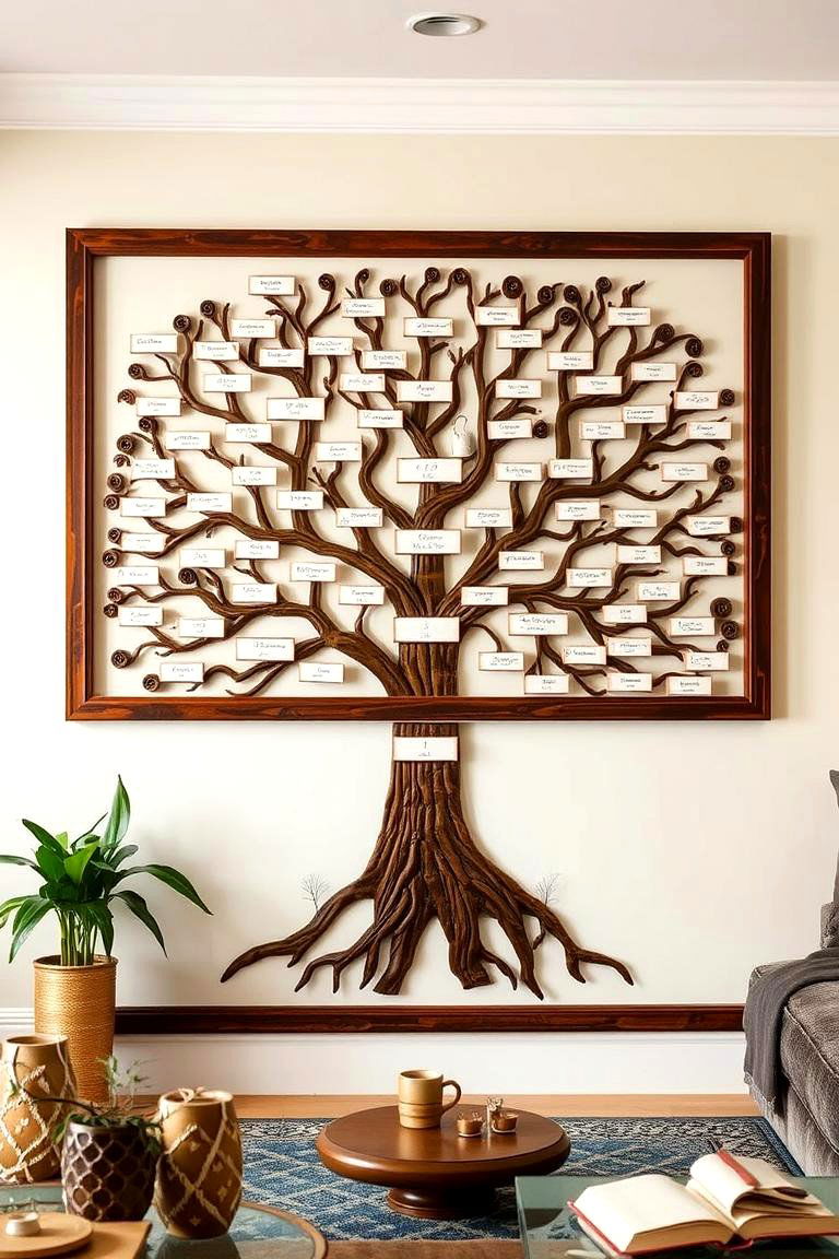 Personalized Family Tree Artwork - 24 40th Wedding Anniversary Gift Ideas