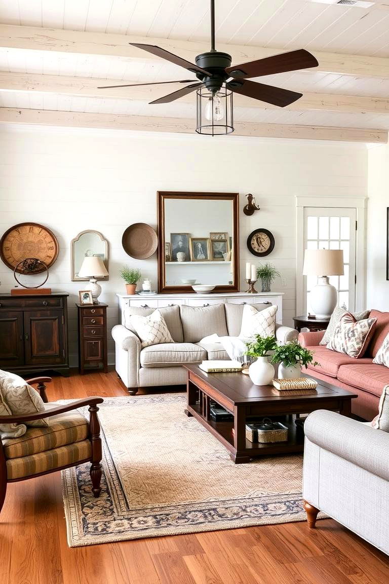 Personalized Farmhouse Touches - 24 Farmhouse Living Room Ideas