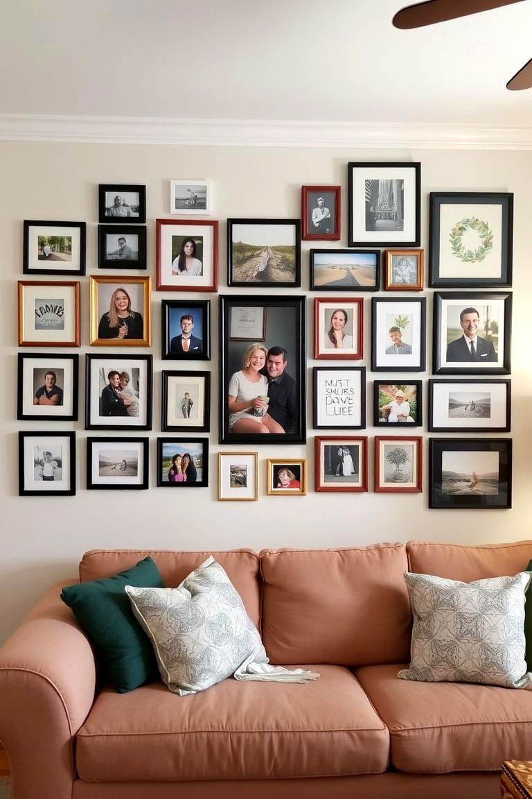 Personalized Gallery Wall - 24 Living Room Accent Wall Ideas