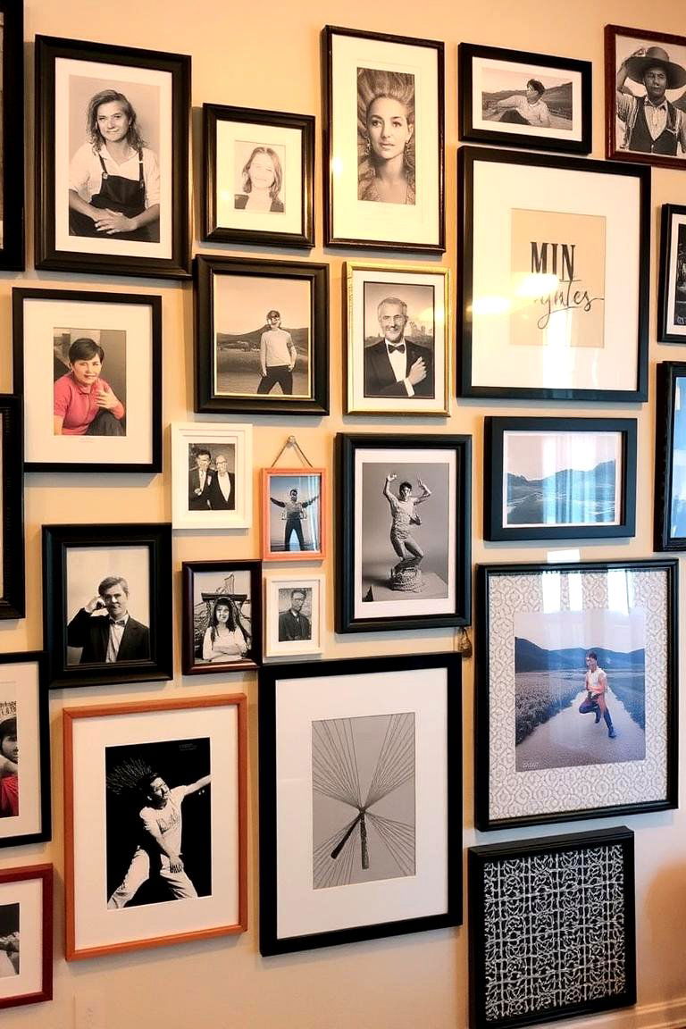 Personalized Gallery Wall - 24 Eclectic Living Room Ideas