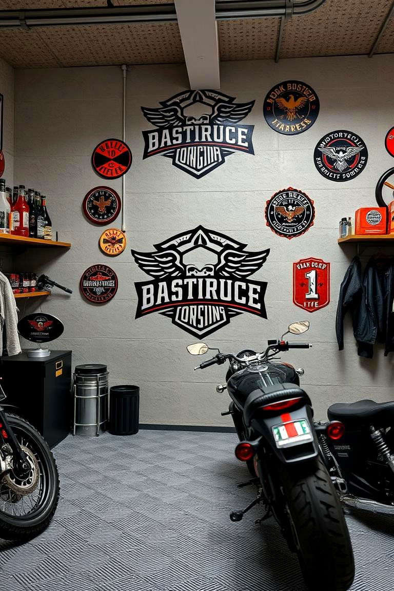 Personalized Garage Branding - 24 Motorcycle Garage Ideas