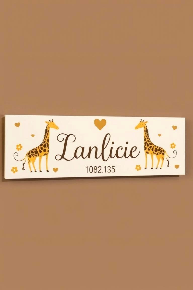 Personalized Giraffe Name Sign - 24 Giraffe Nursery Ideas