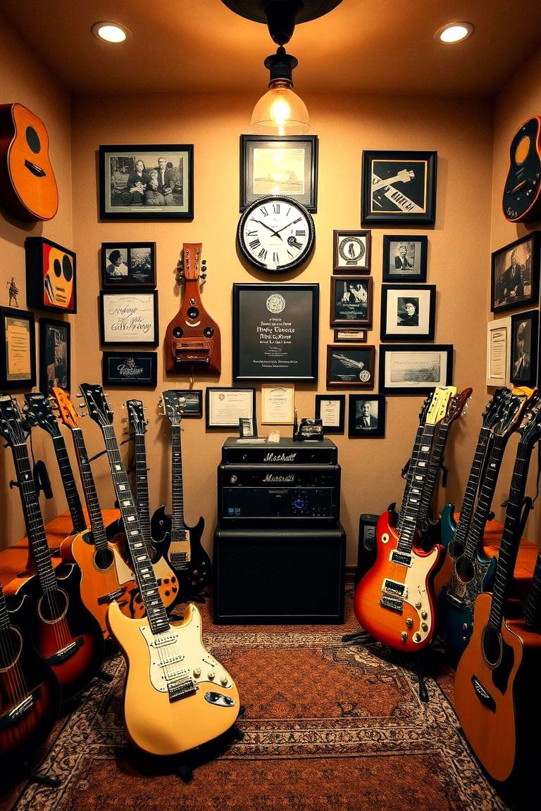 Personalized Memorabilia Showcase - 24 Guitar Room Ideas