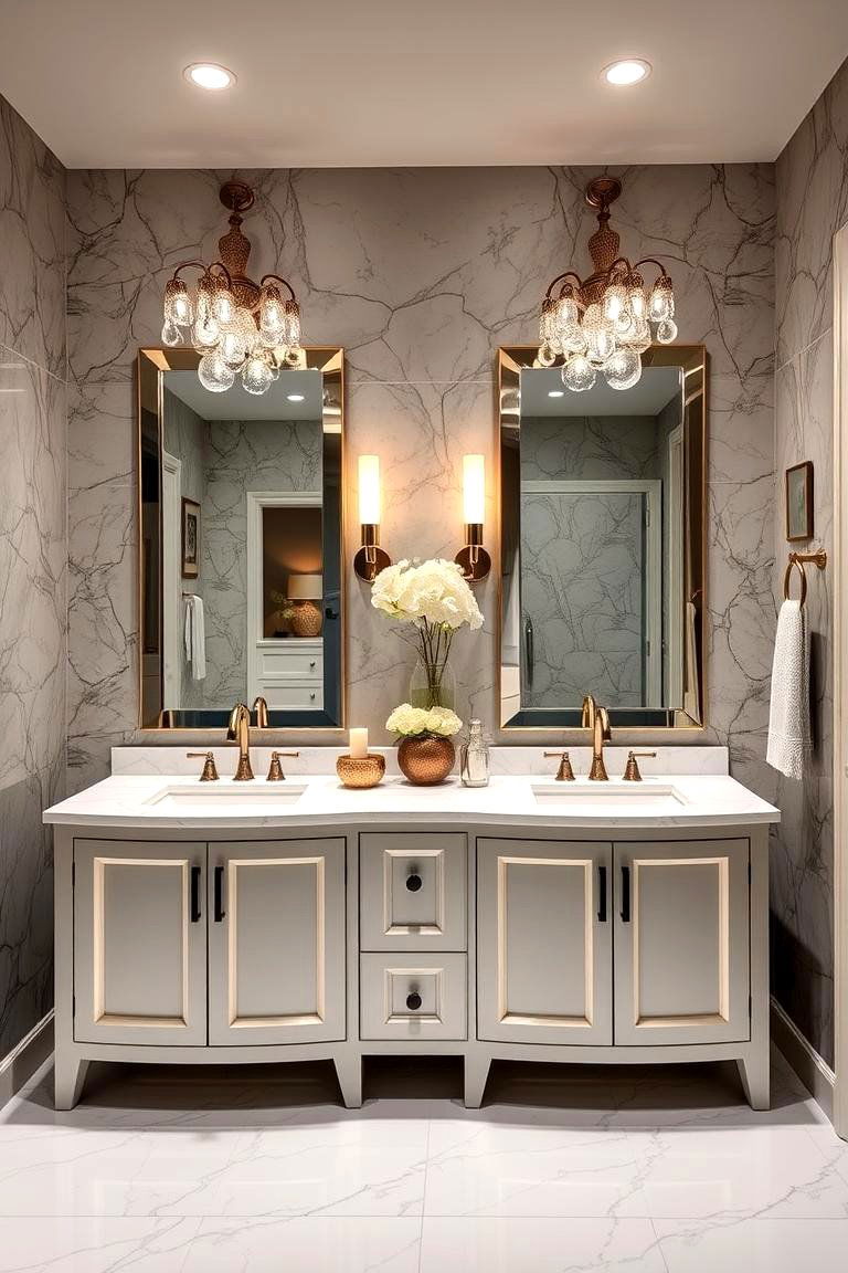 Personalized Mirror Mastery - 24 Double Vanity Bathroom Ideas
