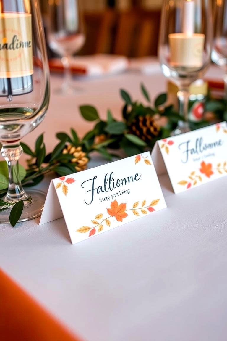 Personalized Name Card Display - 24 Friendsgiving Decor Ideas