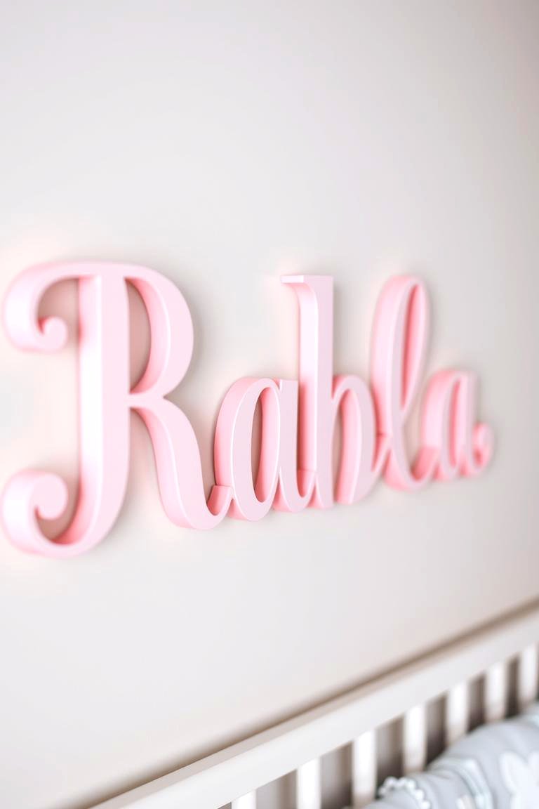 Personalized Name Display - 24 Pink Nursery Ideas