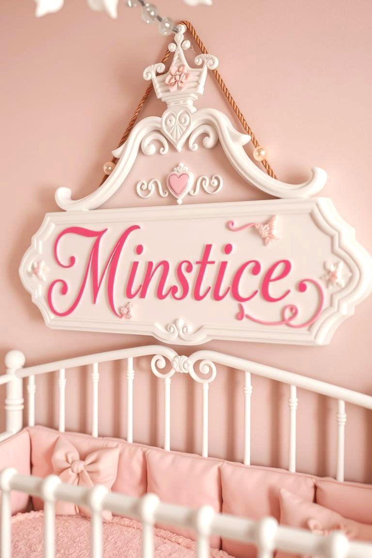 Personalized Name Sign - 24 Princess Nursery Ideas